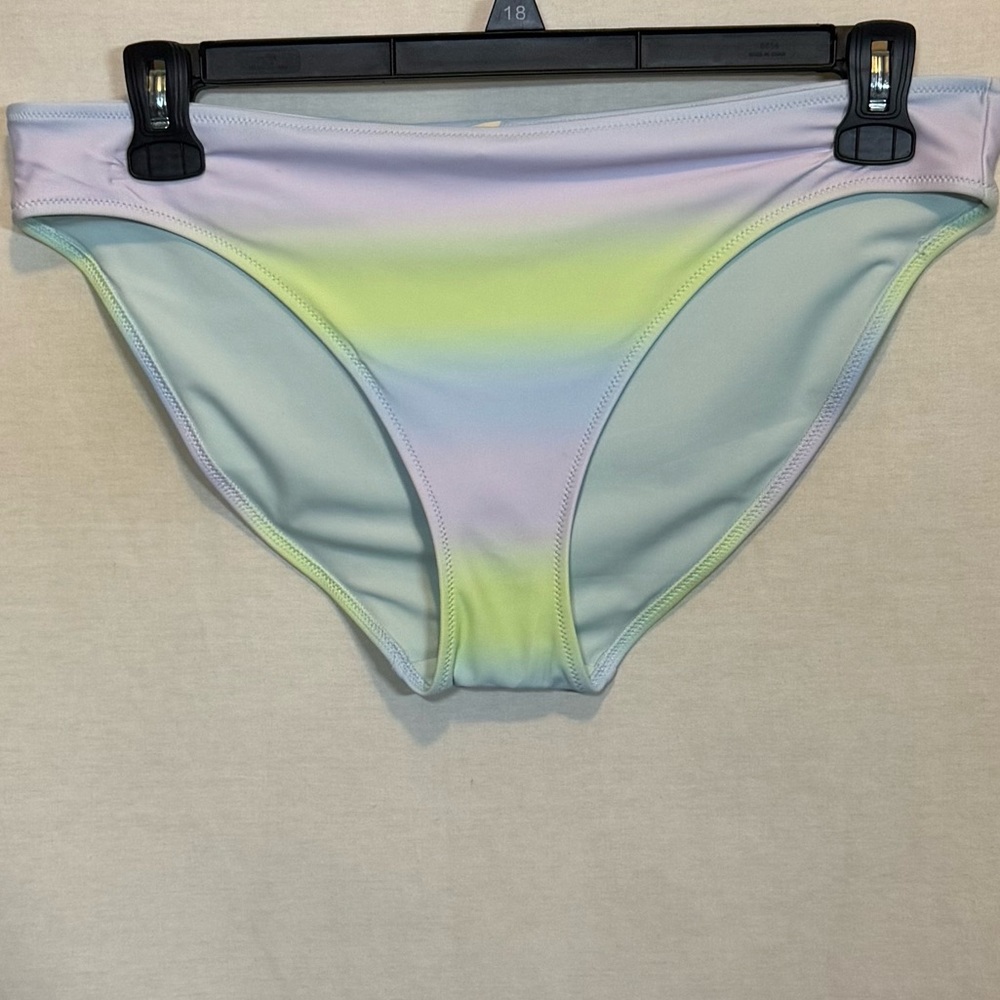 AA-19 Aerie NWT Purple Green &‎ Blue Stripe Lined Bikini Bottoms Size XL